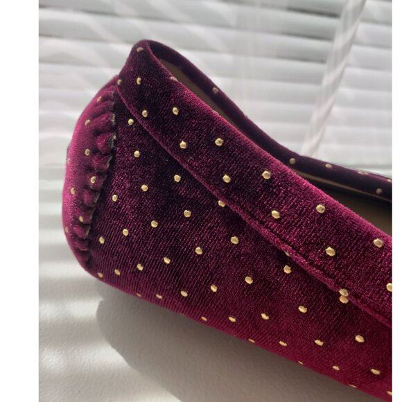 Mens Royal Loafers Velvet Shoes Burgundy and Gold Size 9 - Picture 8 of 10
